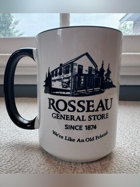 Rosseau General Store Souvenir Mug Coffee Mug Large Black and White Ceramic